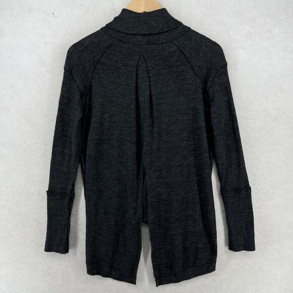 WE THE FREE PEOPLE Sweater XS Turtleneck Slit Back Long Sleeve Cotton Rayon Gray - Picture 7 of 15